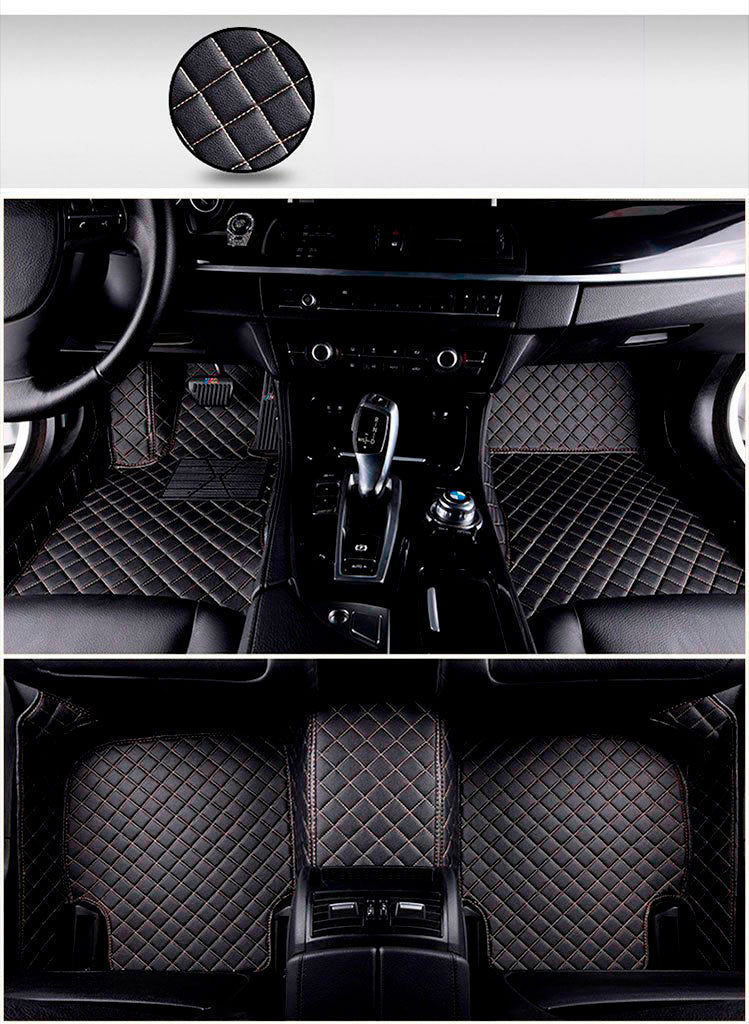 Diamond Stitching Custom Luxury Car Mats Set