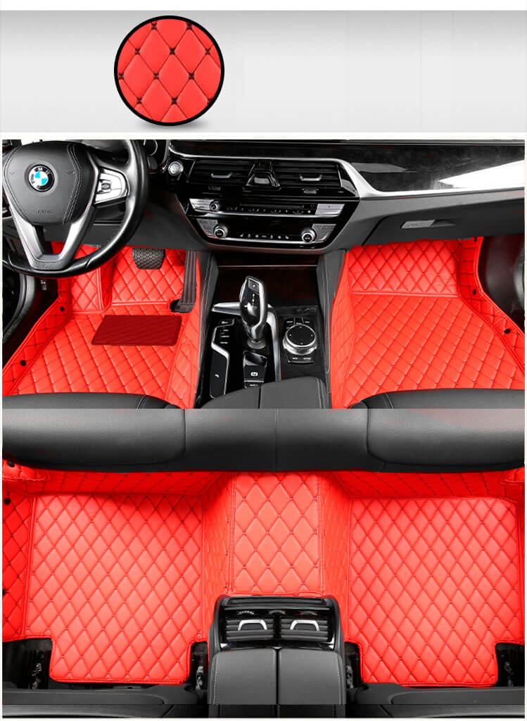 Diamond Stitching Custom Luxury Car Mats Set