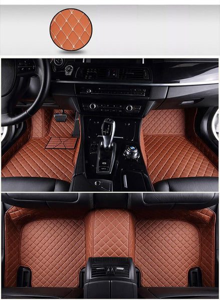 Custom Car Floor Mat All-Weather Protection Leather Floor Mats for Cars,  SUVs, and Trucks According to Automotive Model (Beige)