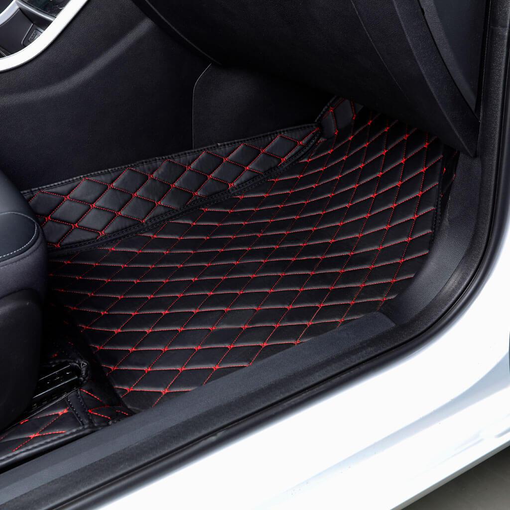 Trunk Mats For Car, Truck & SUV Luxus Car Mats Custom All-Weather  Waterproof Diamond Auto Boot Liner Carpets Rugs Black & Beige Stitching